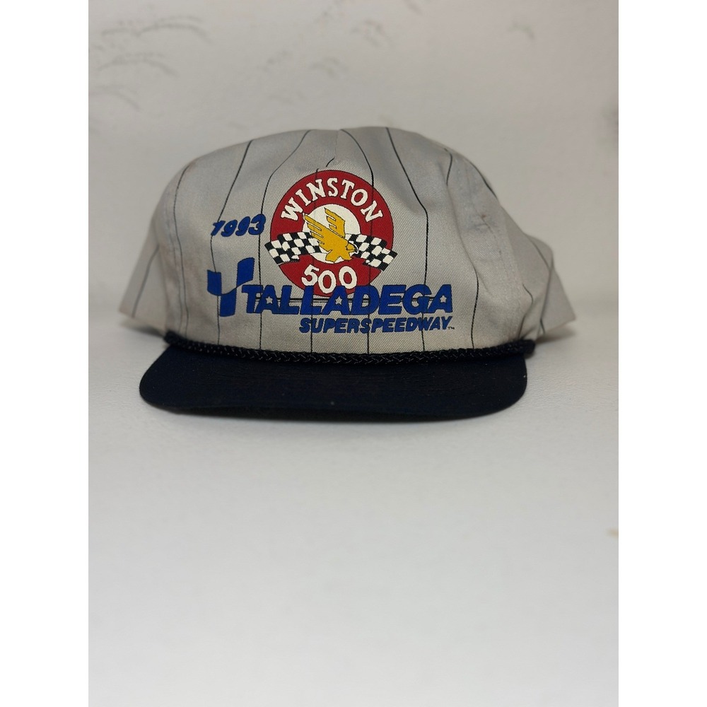 Vintage 1993 Winston 500 Talladega Superspeedway Snapback Hat San Sun Gray Mens